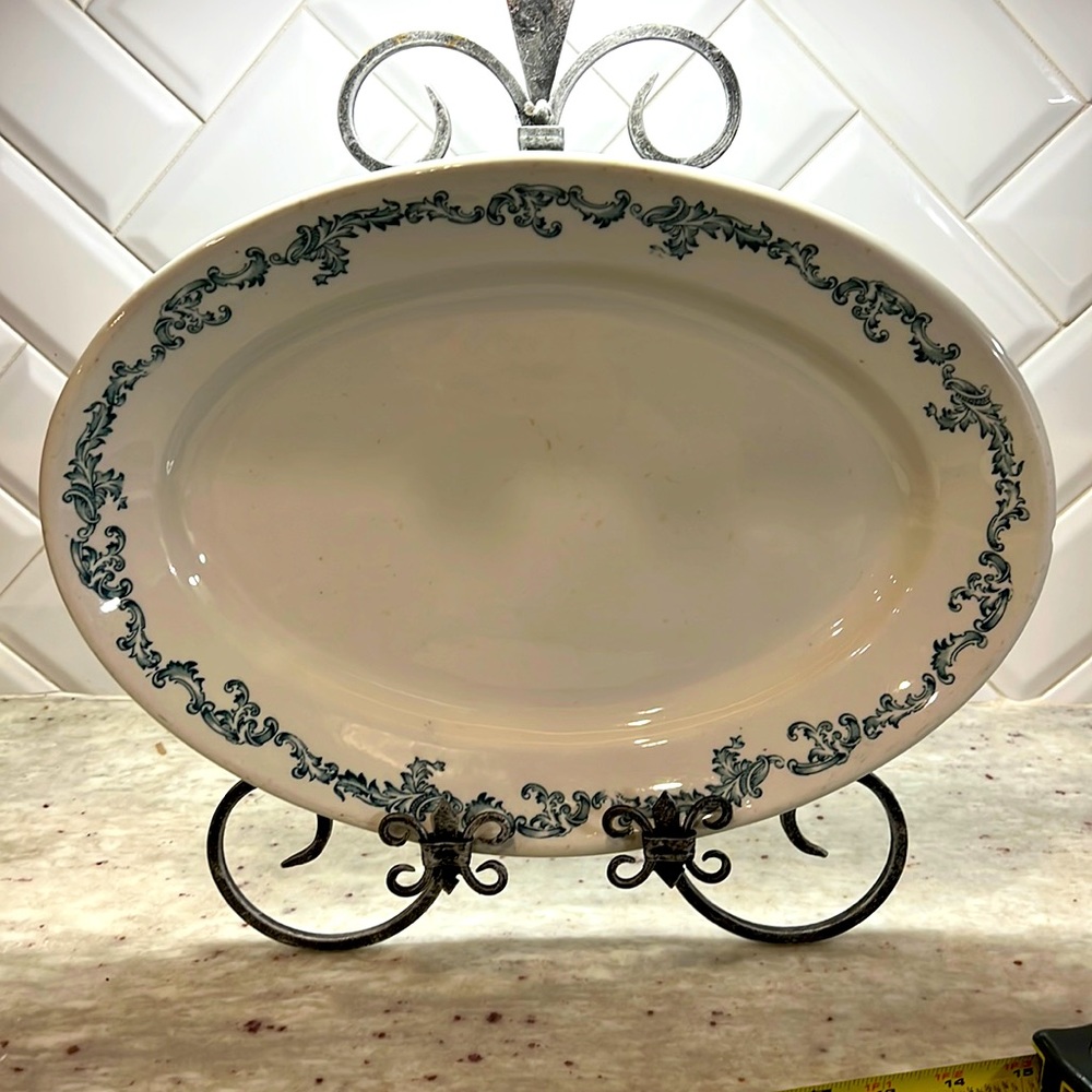Very old platter. Ironstone.